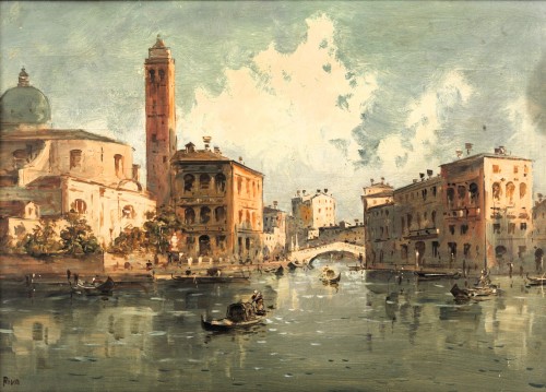 Venise, le Grand Canal à Cannaregio - Giuseppe Riva (1834-1916)